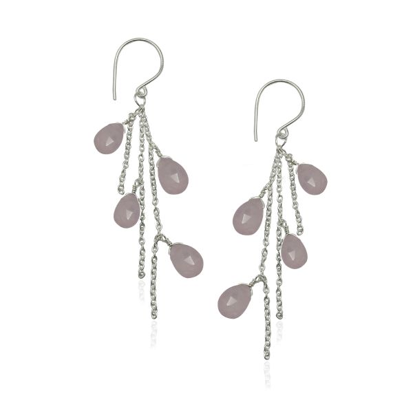 Rose Quartz Hanging earring model E5-048